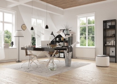 Attractive Contemporary Architectural Interior Design of a Spacious Home Study Room with Elegant Dec